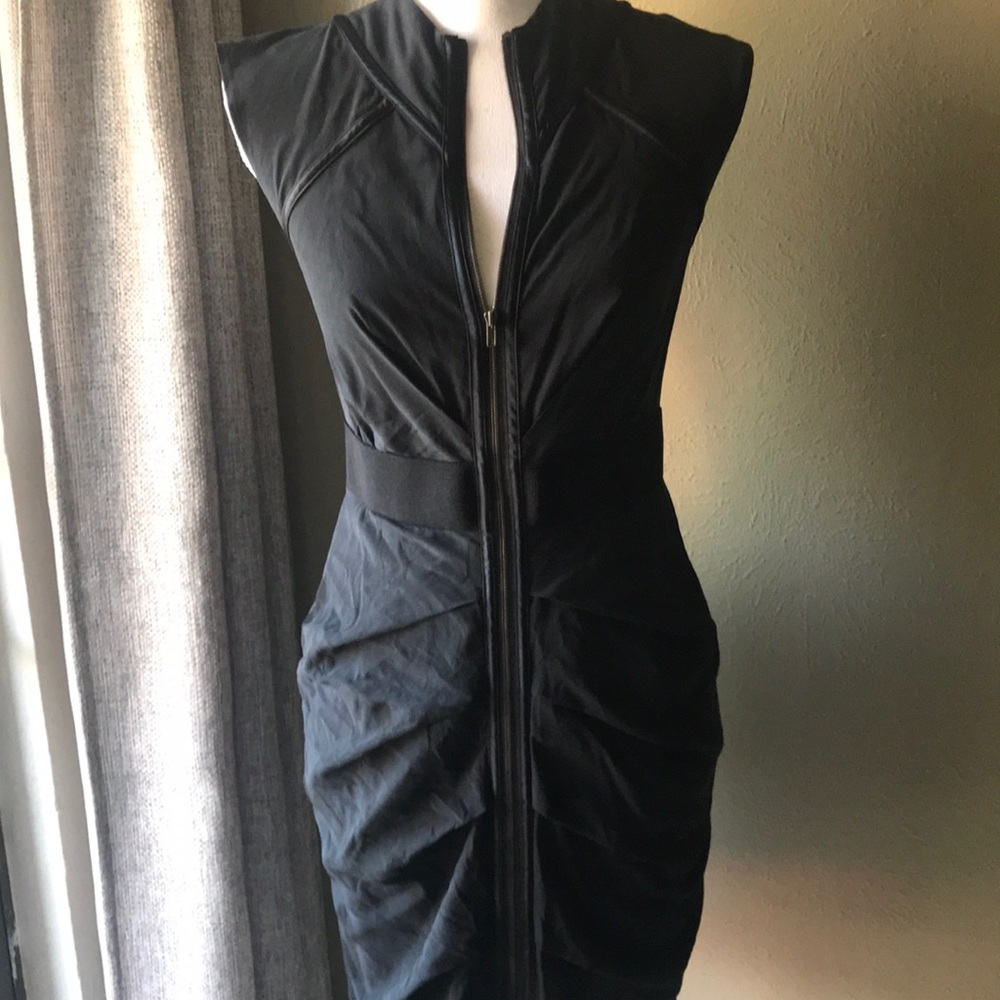 Black zip dress